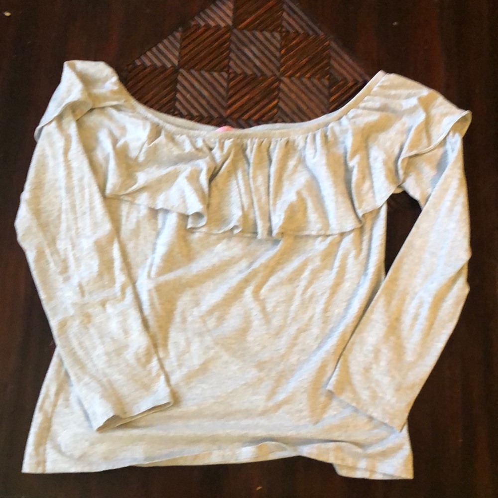 Lilly Pulitzer Cream Ruffled Long Sleeve Blouse